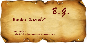 Bocke Gazsó névjegykártya